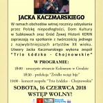 Koncert piosenek Jacka Kaczmarskiego w wykonaniu Zespołu Tri Łódzko – Chojnowskie obchody 100 rocznicy odzyskania przez Polskę niepodległości w Gminie Subkowy
