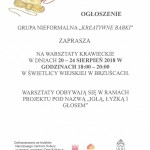Grupa nieformalna "KREATYWNE BABKI" - zaproszenie na warsztaty