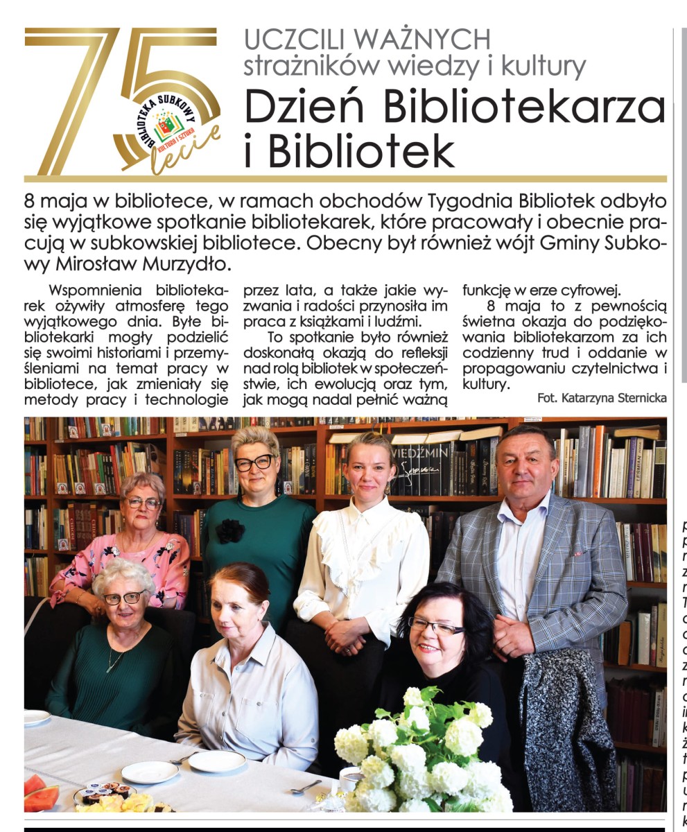 Wieści z Kociewia - obchody Dnia Bibliotekarza i Bibliotek