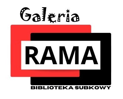 Logo, białe tło czarne i czerwone ramy, napis czarny