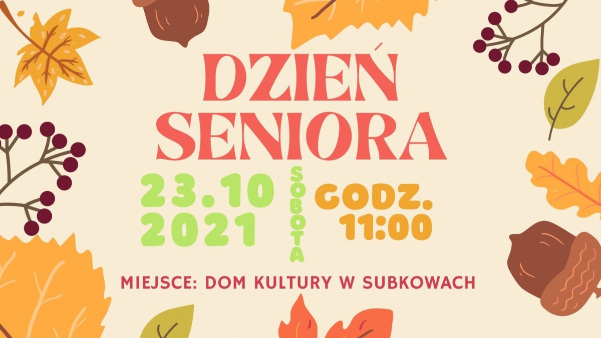 grafika, zaproszenie na Dzień Seniora - 23 października 2021