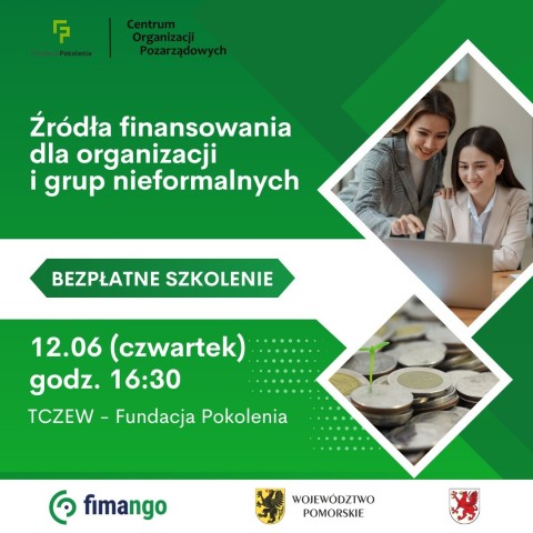 Powiększ obraz: Bezpłatne szkolenie COP - źródła finansowania 12.06 w Tczewie